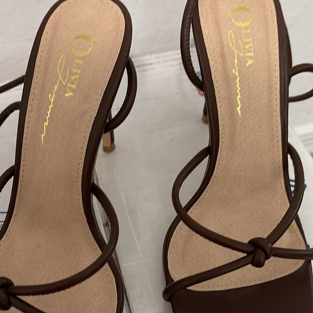 Brown tie up strappy heels - Picture 2 of 2